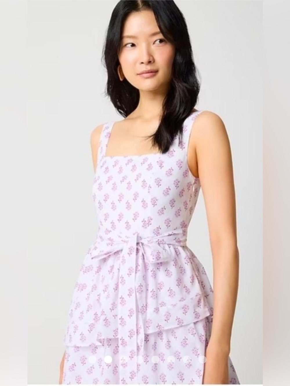 J. Crew Sleeveless Belted Tiered Floral Print Cotton size 6 - Picture 2 of 12